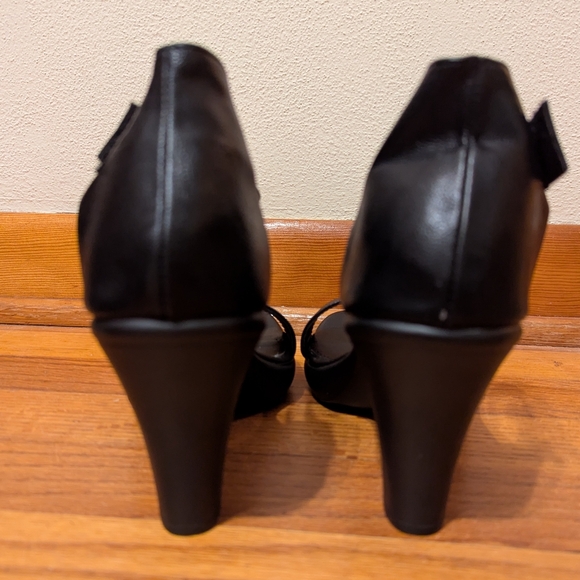 Patrizia Spring Step Idol Black Sexy Vamp Rocker Cage Platform Heels - Picture 8 of 9